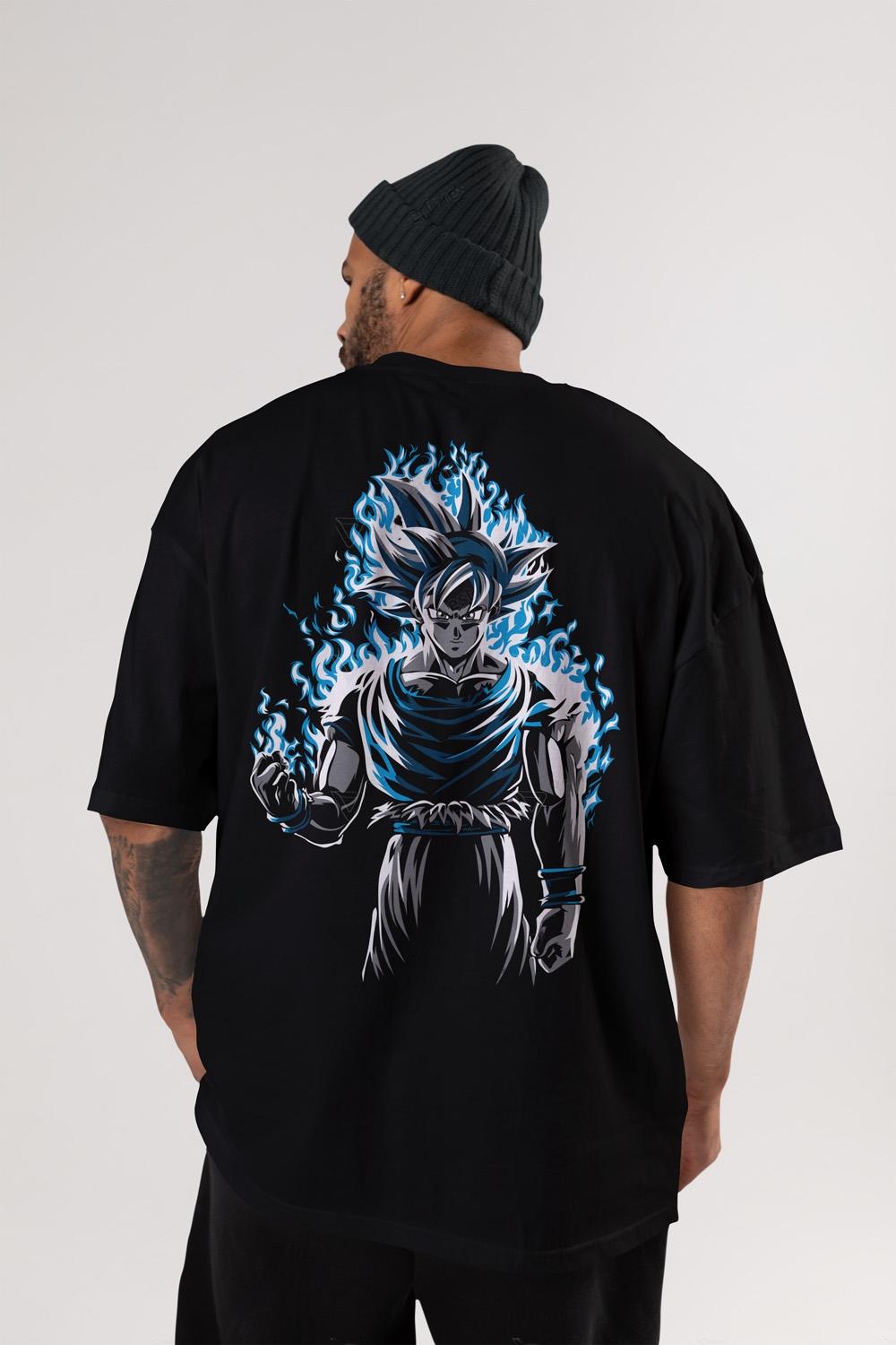 Goku Premium Dropshoulders Oversized  Black T-Shirt