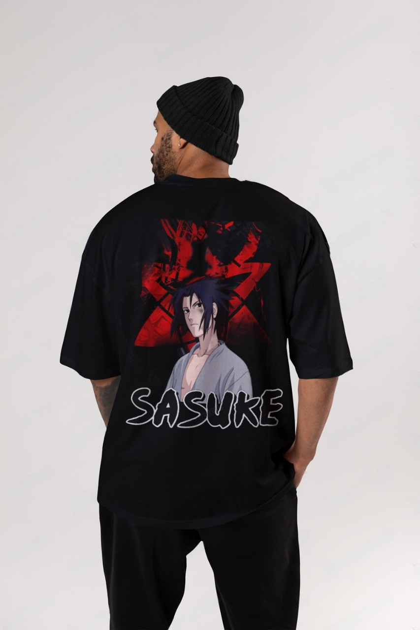 Sasuke Black Premium Dropshoulders Oversized T-Shirts