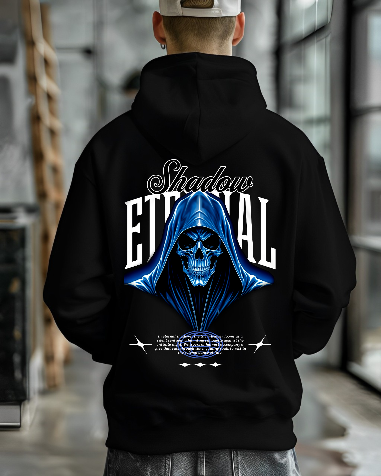 Oversized Premium Grim Reaper - Hoodie ( Black )