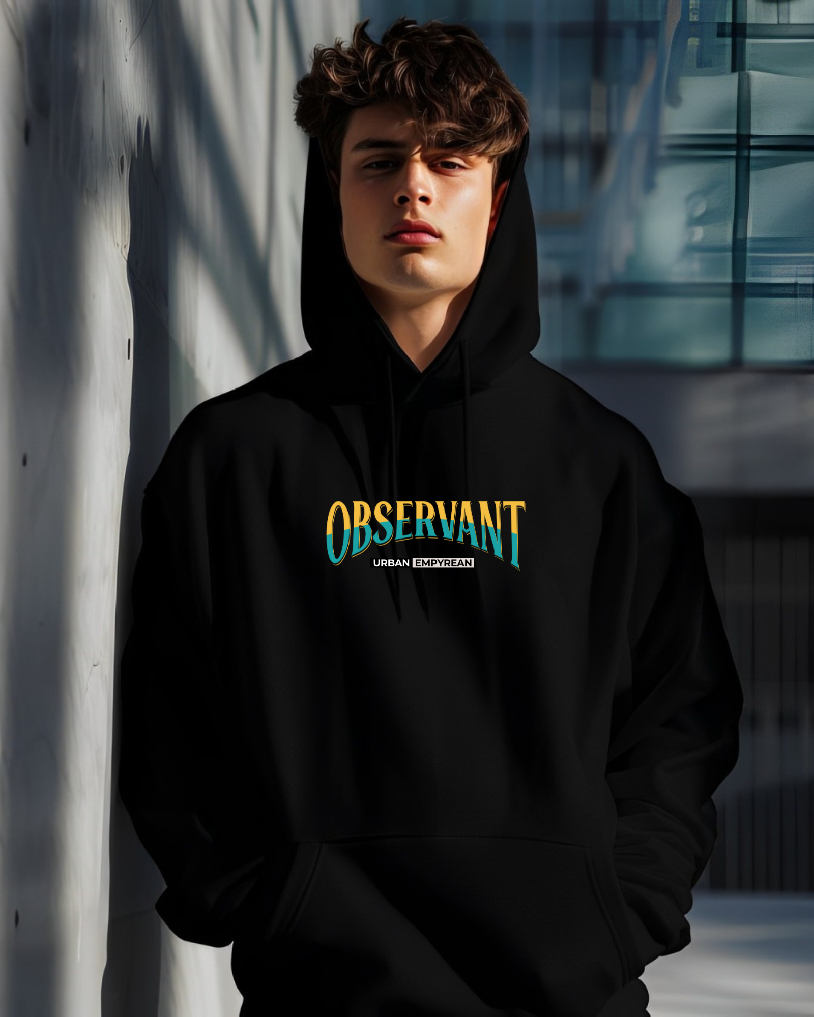 Oversized Premium Owl Graphic - Hoodie ( Black )