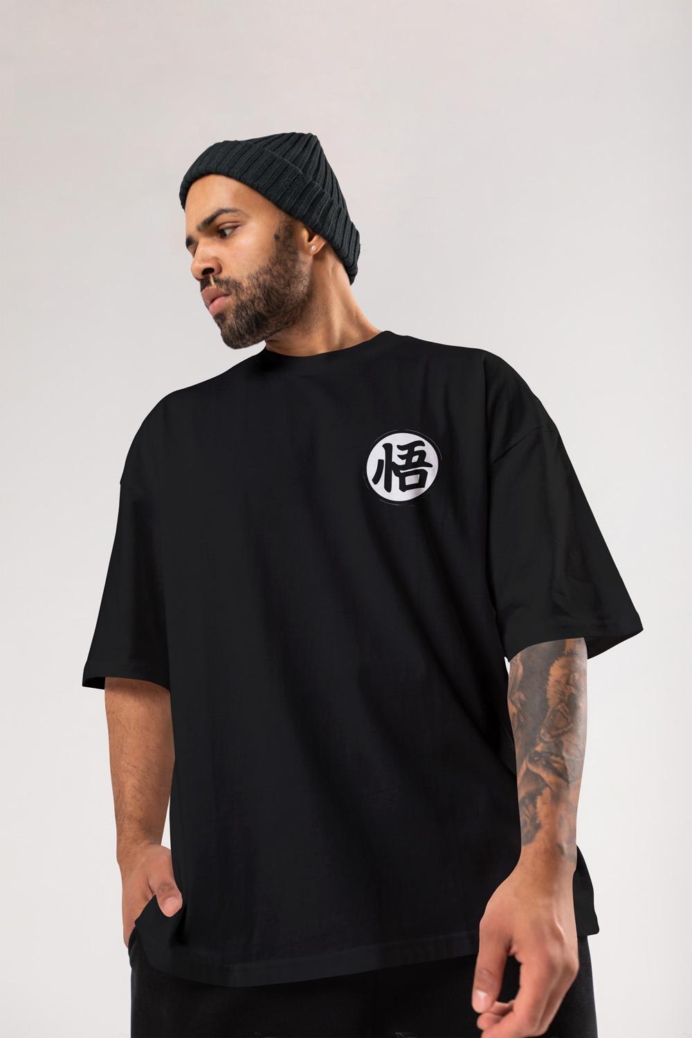 Goku Premium Dropshoulders Oversized  Black T-Shirt