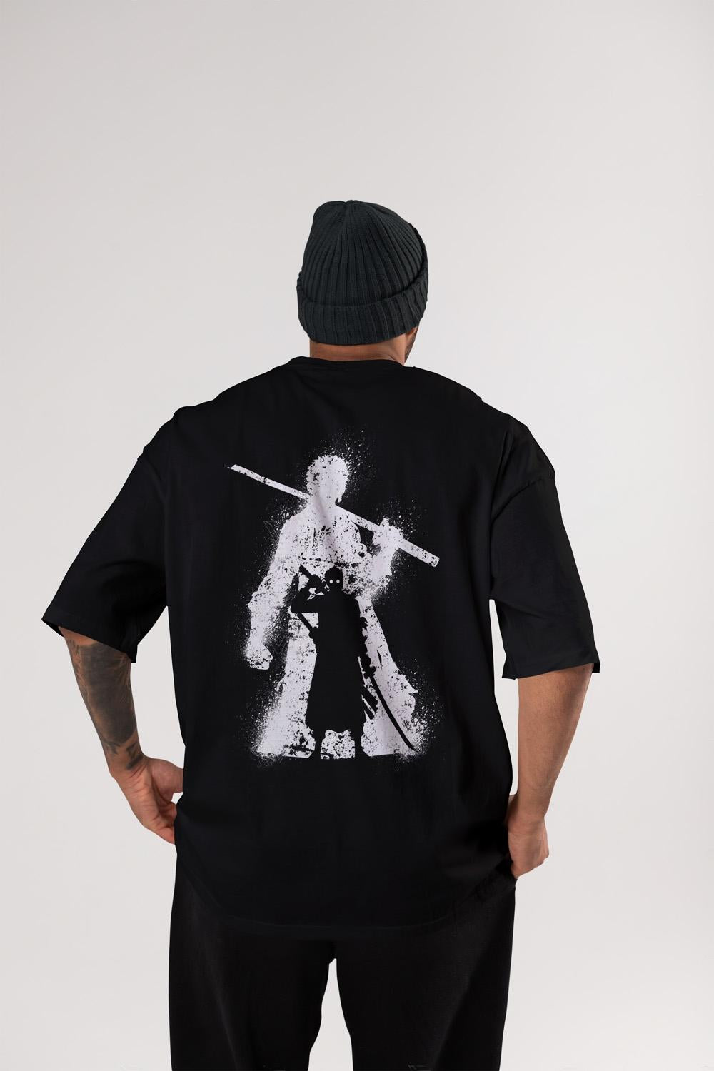 Samurai Premium Black Dropshoulders Oversized T-Shirt